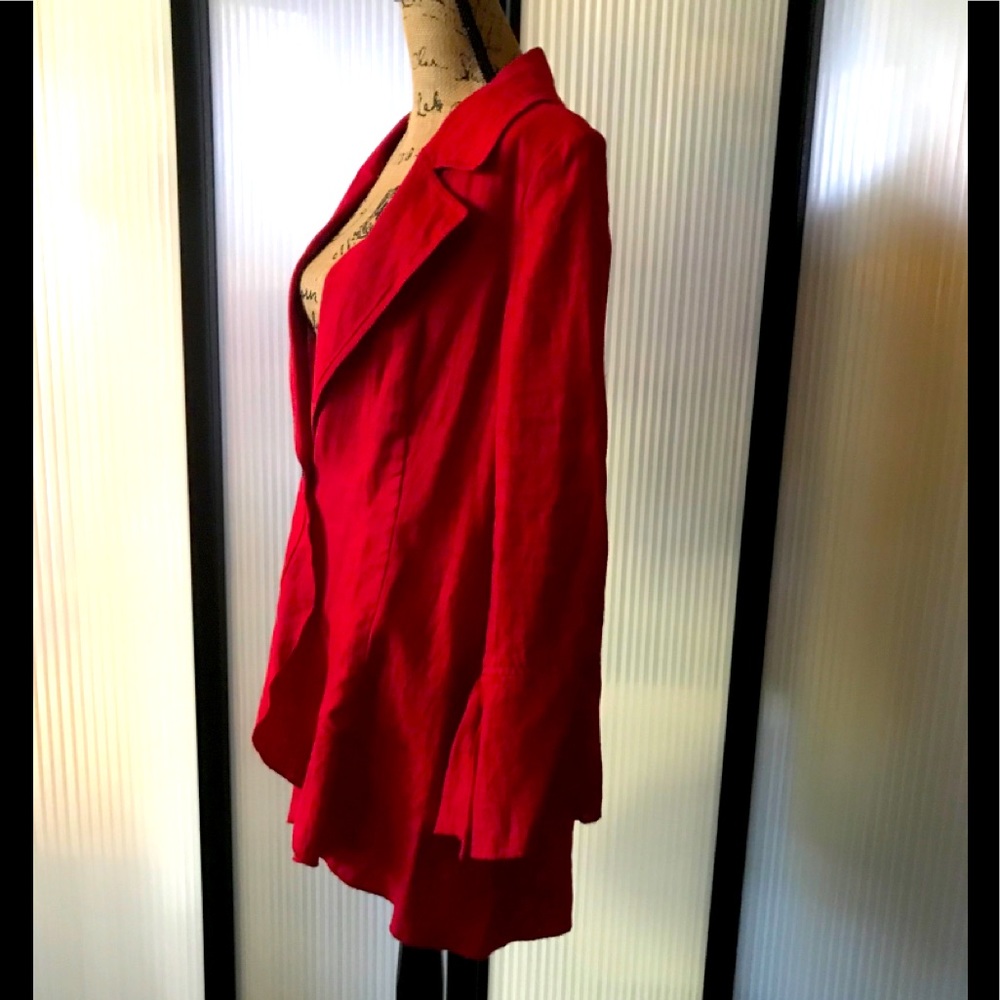 Lagenlook 1 button at waist cotton jacket. Unique!